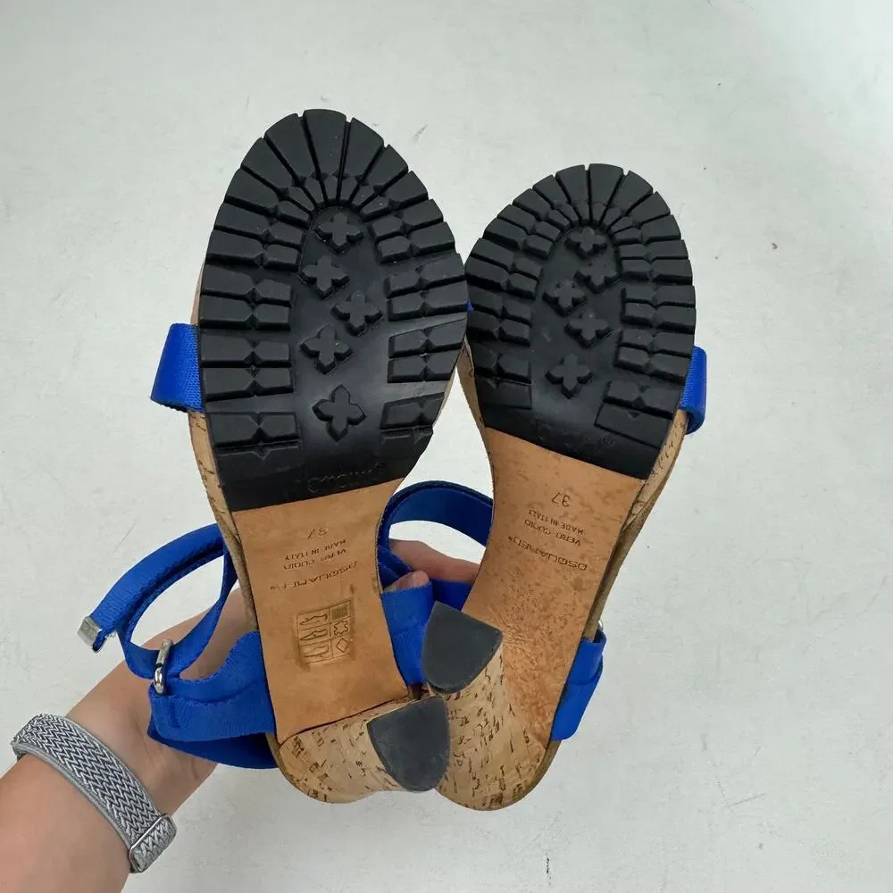 NEW Dsquared2 Nylon Strap Cork Heels